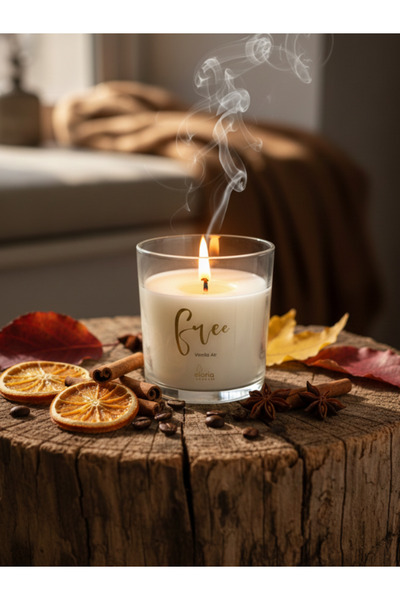 Gloria Candle Free - Vanilla Air | Vanilya Kokulu Vegan Doğal Terapi Mum | 22...