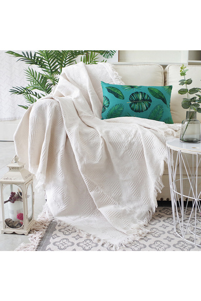 Generic Leon Home 3-Seater Super Stretch Jacquard Sofa Cover - Anti-Wrinkle, Non-Slip, Off-White (Fits 130-1