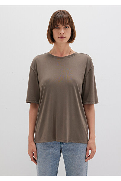 Mavi Braunes TENCEL TM Modal Basic T-Shirt Regular Fit / Normaler Schnitt 1611897-83866