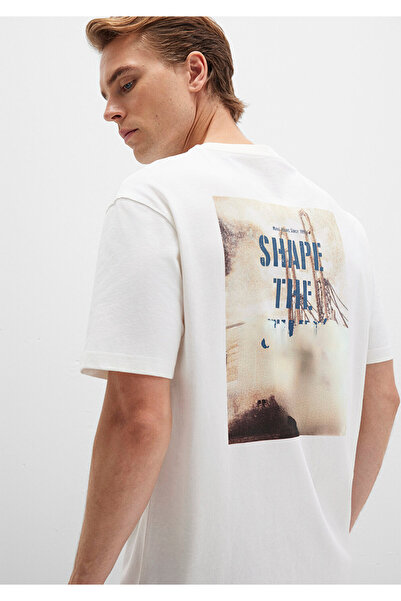 Mavi Printed Ecru T-Shirt Loose Fit / Loose Relaxed Fit 0612836-70057