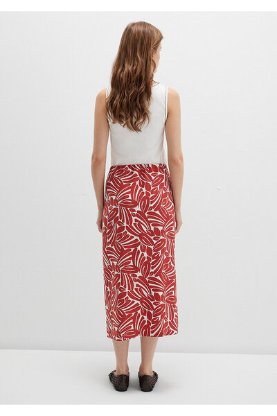 Mavi Printed Red Skirt with Tie Detail 1310765-91314