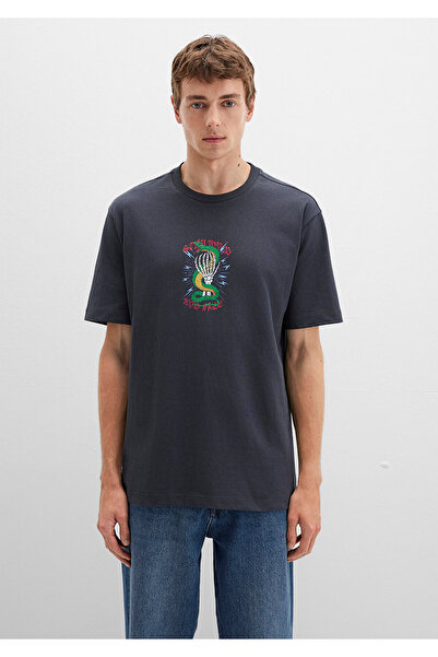 Mavi Μπλουζάκι με στάμπα Anthracite Loose Fit / Loose Fit Casual 0612929-80106