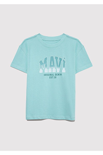 Mavi Λογότυπο με τύπωμα Πράσινο μπλουζάκι Loose Fit / Χαλαρή Άνετη Κοπή 7610386-71748