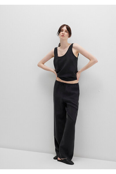 Mavi Anthracite Lyocell Pants with Tie Waist 1011023-70087