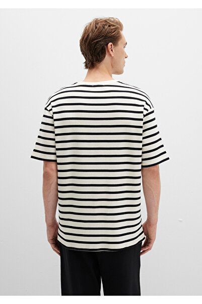 Mavi Μπλουζάκι Μαύρο Ριγέ Εκρού Φαρδιά Εφαρμογή / Χαλαρή Άνετη Εφαρμογή 0612860-900