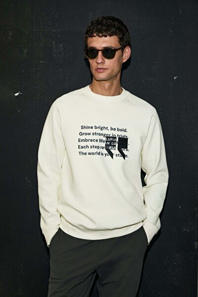 Lufian 112030174 Shadow Men's Sweatshirt White