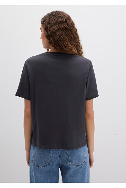 Mavi Anthrazitfarbenes T-Shirt mit Astrologie-Aufdruck, reguläre Passform / normaler Schnitt 1613525-70087