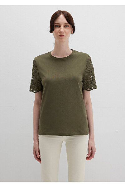 Mavi Lace Detailed Khaki T-Shirt Regular Fit / Regular Cut 1613515-71549