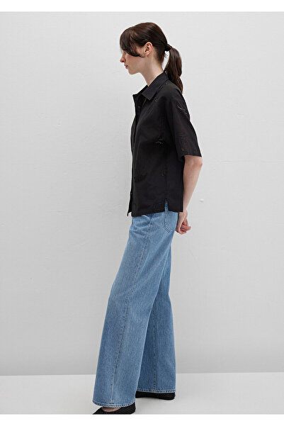 Mavi Brode Detailed Black Shirt Loose Fit / Loose Relaxed Cut 1211186-900