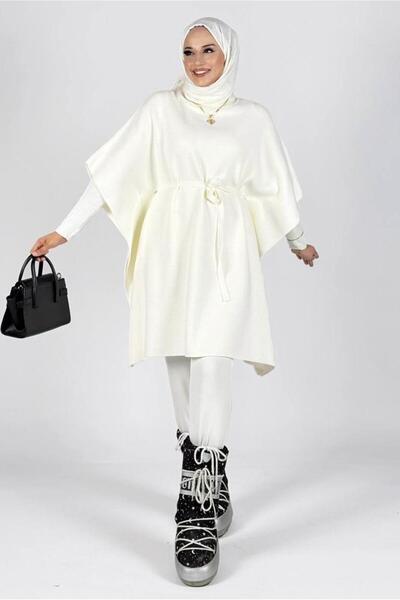 TRENDTESETTÜR Women's Ecru Belden Lace-Up Poncho t 80381