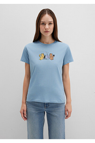 Mavi Μπλουζάκι με στάμπα Cat Semi Slim Fit / Semi Slim Fit 1613472-88024