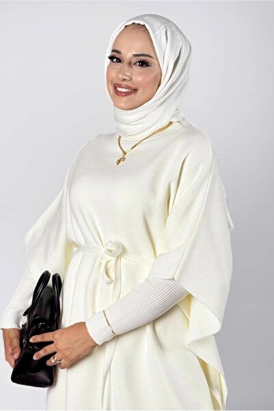 TRENDTESETTÜR Women's Ecru Belden Lace-Up Poncho t 80381