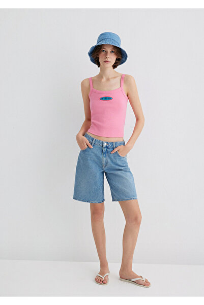 Mavi Indigo Turtles bedrucktes rosa T-Shirt, tailliert / eng anliegend geschnitten 1613534-71028