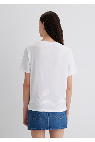 Mavi Біла футболка з вишивкою, вільний крій 1613432-620