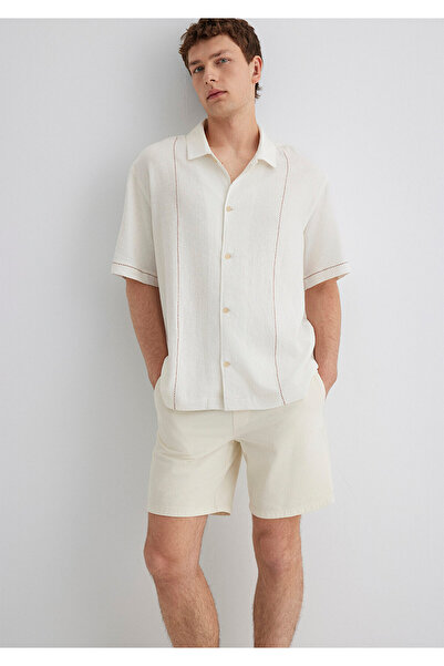 Mavi Linen Blend Ecru Shirt Loose Fit / Relaxed Fit 0211597-70058