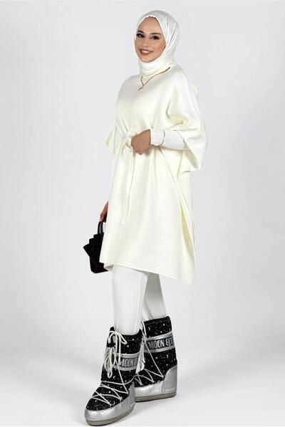 TRENDTESETTÜR Women's Ecru Belden Lace-Up Poncho t 80381