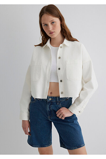 Mavi Vivi 90S White Jean Shirt Crop / Short Cut 1210244-86440