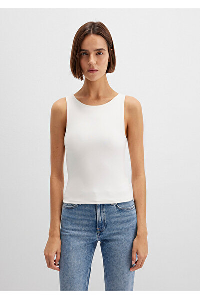 Mavi Boat Neck White Polyamide Ball Fitted / Body Fitted Cut 1613497-70057