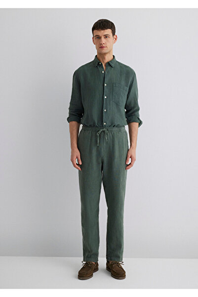 Mavi Green Linen Trousers 0010358 -71598
