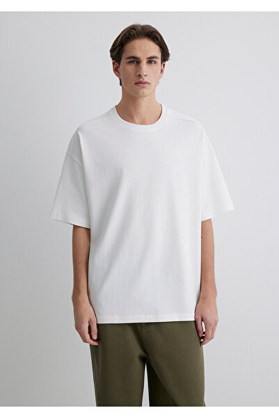 Mavi Ecru Basic T-Shirt Oversize / Weite Schnitt 0612641-70057