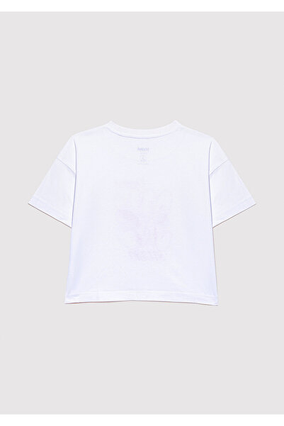 Mavi Bedrucktes Crop Top - Weißes T-Shirt mit lockerer, entspannter Passform 7610275 -620