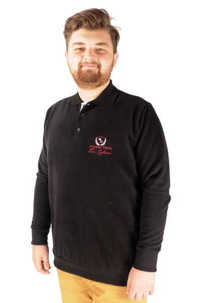 ModeXL Mode Xl Ανδρικό Sweat Polo Thessaloniki Young Rich 20444 Μαύρο