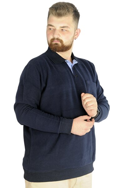 ModeXL Mode Xl Ανδρικό Πόλο Φούτερ με τσέπες Thessaloniki Basic 20441 Navy Blue