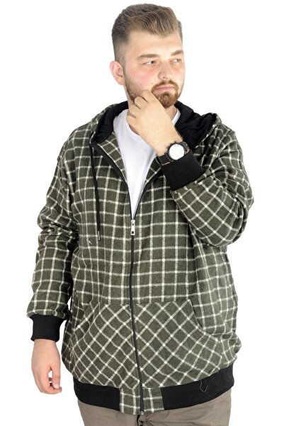 ModeXL Mode Xl Erkek Oduncu Kapsonlu Sweat Pocket 21574 Yeşil