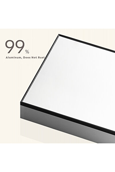 sharpdo خزانة مرآة مثبتة على الحائط 50×70×10 سم - مرآة حمام مقاومة للماء مع رف مناشف وتخزين