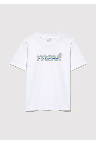 Mavi Weißes T-Shirt mit Logo-Print, reguläre Passform 6610286 -620