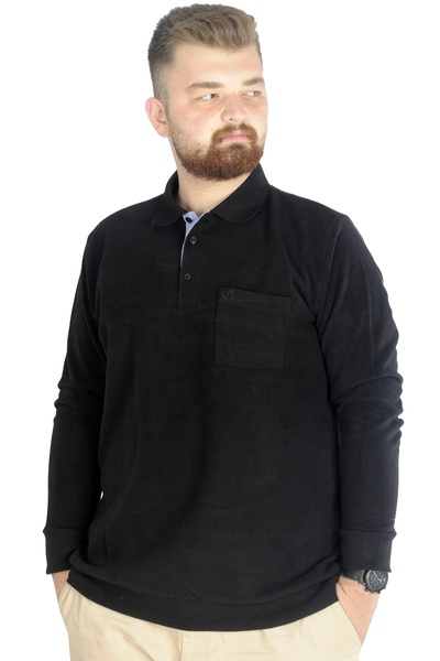 ModeXL Mode Xl Ανδρικό Sweat Polo Pocketed Thessaloniki Basic 20441 Μαύρο