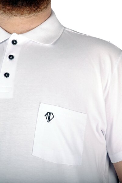 ModeXL Mode Xl Large Size T-shirt Polo Pocket Sup Basic 21557 White