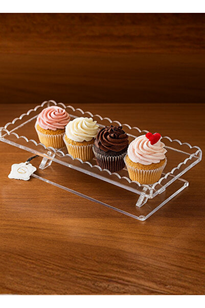 ALQANNAS صحون تقديم اكرلك بقاعده مقاس كبير ذات جودة عاليه جدا