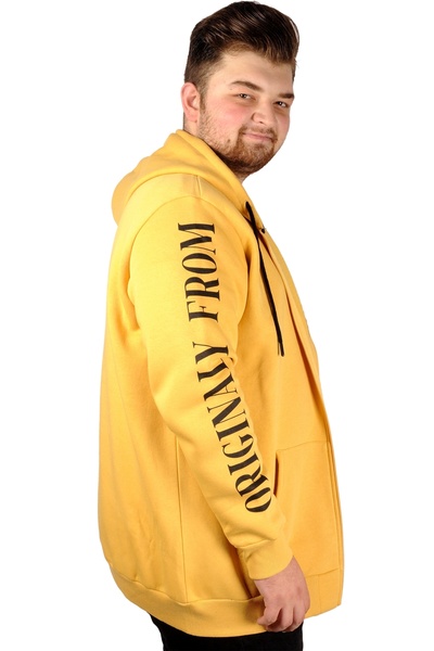 ModeXL Чоловічий світшот з капюшоном Mode XL - 1919ny 21516 Гірчичний