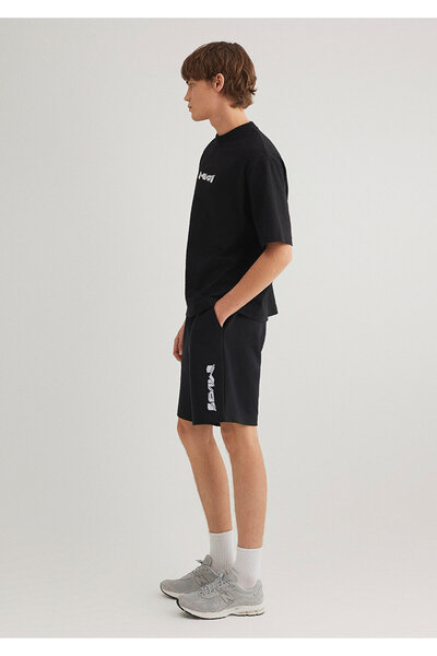 Mavi Mv91 Embroidery Logo Printed Black Shorts 0410244 -900