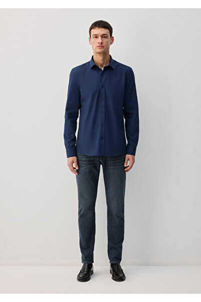 Mavi Πουκάμισο Easy-Iron Navy Blue Slim Fit 0211571 -70490