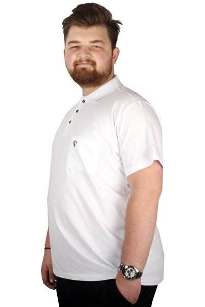 ModeXL Mode Xl Large Size T-shirt Polo Pocket Sup Basic 21557 White