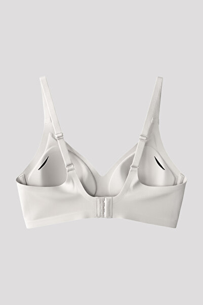 Cottonhill Cream Laser Cut Seamless Bra with Removable Pad Ghost Bra with Agraft Adjustable Strap