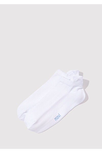 Mavi Weiße Booties-Socken mit Bandstickerei 1913164-620