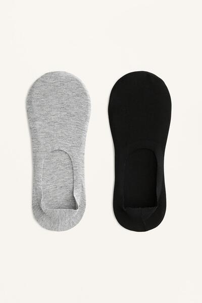 Oysho 2 pairs of high cut cotton blend invisible socks
