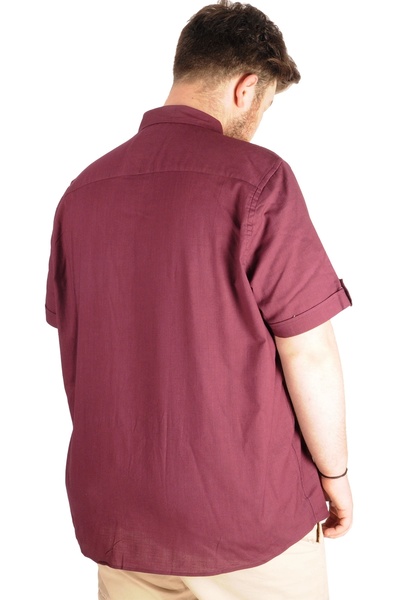 ModeXL Mode Xl Ανδρικό λινό Lycra πουκάμισο 20393 Plum