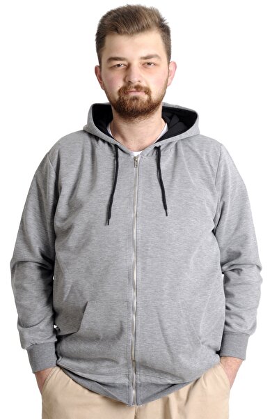 ModeXL Mode Xl Men's Cardigan Capson Zip Steel Interlock 21600 Gray Melange