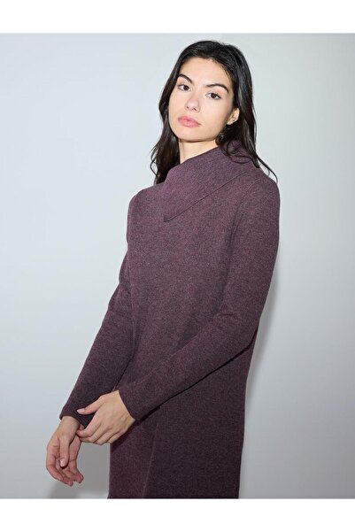 Jimmy Key Μίνι φόρεμα με ασύμμετρο γιακά με απαλή υφή Dusty Rose