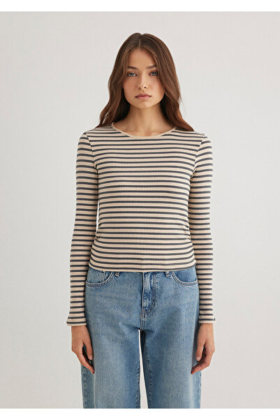 Mavi Striped Beige T-Shirt Slim Fit / Slim Fit 1612648-88032