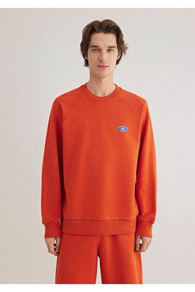 Mavi Orangefarbenes Sweatshirt mit Logo-Print 0S10335-70435