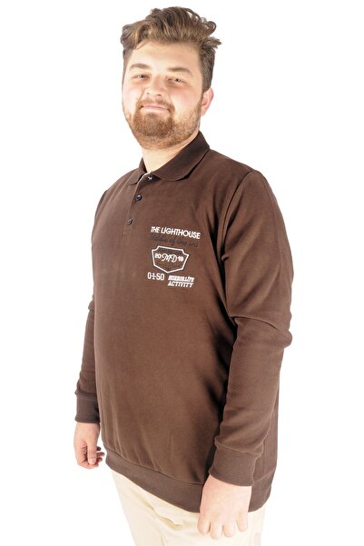 ModeXL Mode Xl Ανδρικό Sweat Polo Thessaloniki The Lightgouse 20443 Καφέ