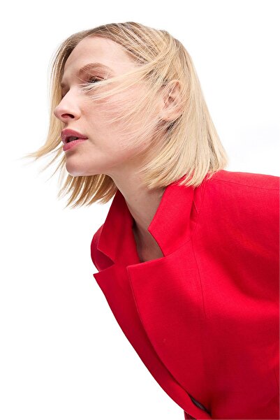 Perspective Red Holas Regular Fit Jacket