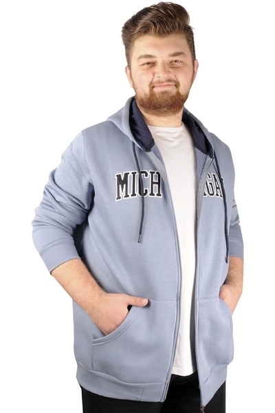 ModeXL Mode Xl Чоловічий світшот з капюшоном Michigan 21519 Синій