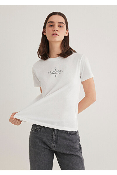 Mavi Astrology Printed Ecru T-Shirt Semi Slim Fit / Semi Slim Fit 1612947-70057