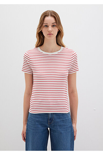 Mavi Crew Neck Striped Red T-Shirt Slim Fit / Slim Fit 1612881 -86680